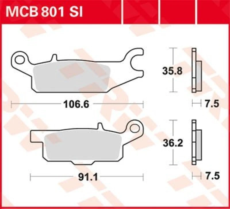 Image of TRW MCB801SI Brake pad set Brake Pad Set,disc brake (402)