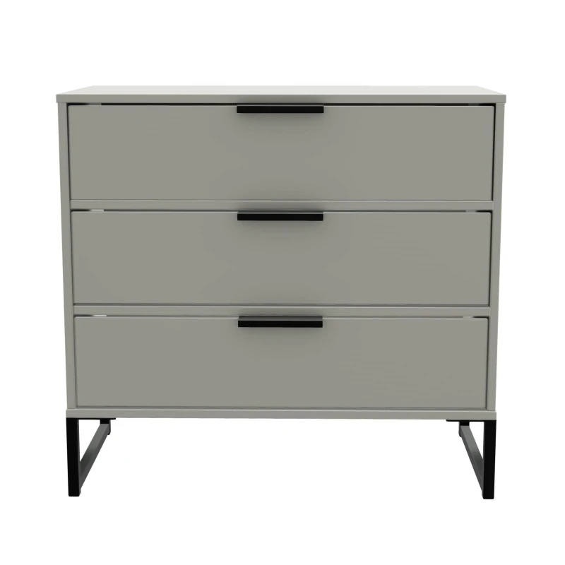 Image of Madrid 3 Drawer Chest In Dusk Grey (Ready Assembled)