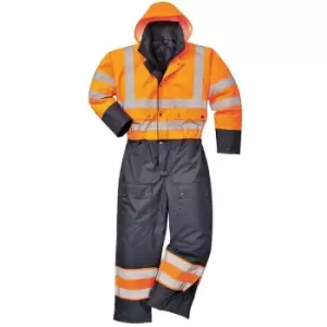 Image of S485YNR6XL - sz Hi-Vis Contrast Coverall - Lined - Yellow/Navy - Portwest
