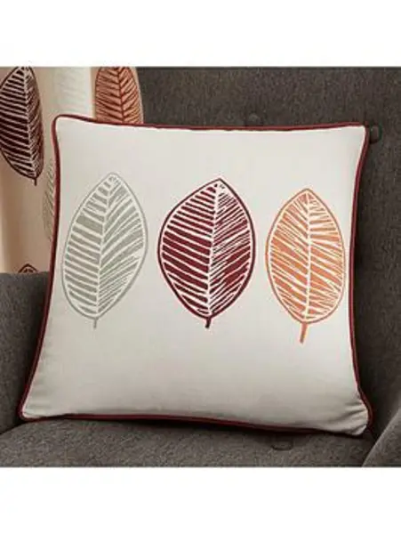 Image of Scandi Leaf Filled Cushion Ochre NKKRM Unisex
