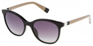 Image of Furla Shiny Black Smoke Purple Lens Sunglasses.