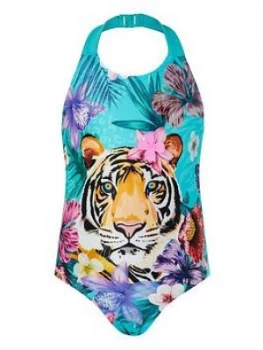 Image of Monsoon Girls S.E.W. Tiko Tiger Swimsuit - Green