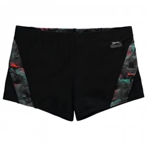 Image of Slazenger Curve Panel Boxer Swim Shorts Junior Boys - Black/Multi