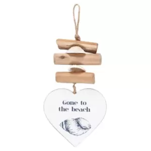 Image of Gone to the Beach Driftwood and MDF Hanging Heart Sign