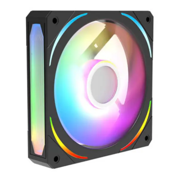 Image of Cit CIT Lightning 120mm Three-Sided Infinity ARGB Black 3-Pin PC Cooling Fan - High-Performance RGB Case Fan CIT-PRO-LTG-FNB