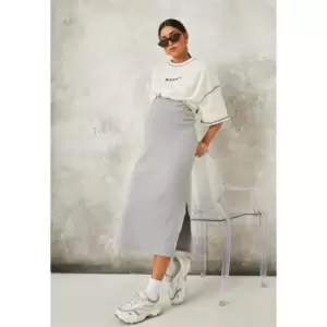 Image of Missguided Maternity Ribbed T Shirt Dress - Grey
