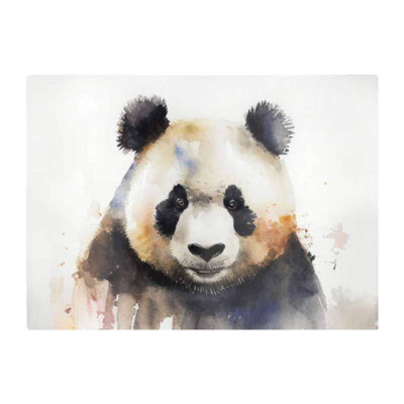 Image of Warren Reed Designer Panda Watercolour Glass Chopping Board