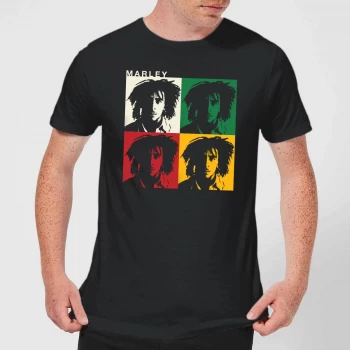 Image of Bob Marley Faces Mens T-Shirt - Black - 5XL