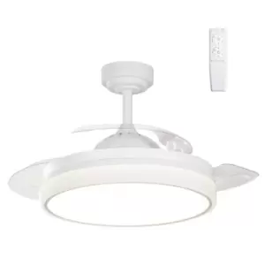 Image of Cristal Record Vera Mini LED Ceiling Fan 35W 2900 Lm CCT Folding Blades