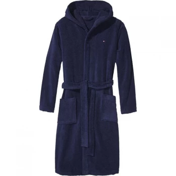 Image of Tommy Bodywear Hooded Bathrobe - Navy Blazer