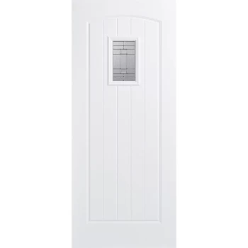 Image of Cottage External Glazed White GRP 1 Lite Door - 813 x 2032mm