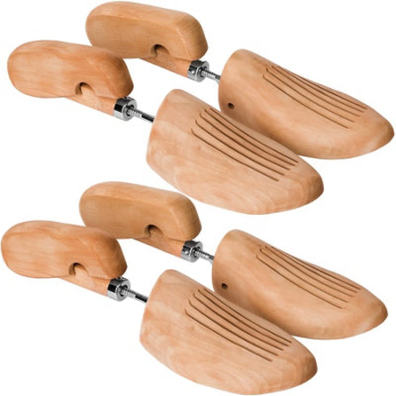 Image of Tectake Shoe Stretcher 2 Pairs - Made Of Lotus Wood, For Womens And Mens Shoes 46-48 - Brown