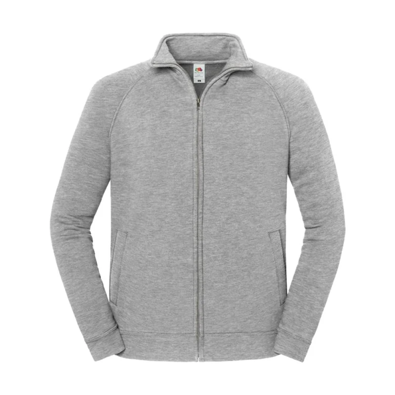 Image of Fruit of the Loom Mens Sweat Jacket in Mid Grey Size: Large Mid Grey Male L