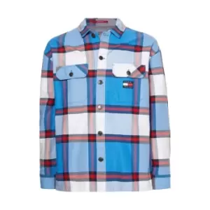 Image of Tommy Jeans Tjm Casual Check Overshirt - Blue
