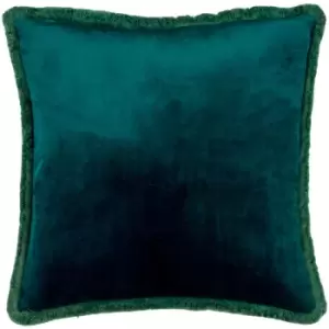 Image of Freya Elegance Fringed Cushion Cover, Teal, 45 x 45cm - Paoletti