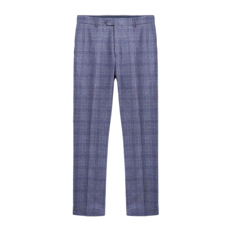 Image of Lambretta Lambretta Men Bradley Checked Suit Trousers in Light Grey Size: 32R Light Grey 32R Male 5063703657129