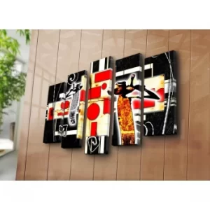 Image of 5PATK-226 Multicolor Decorative Canvas Painting (5 Pieces)