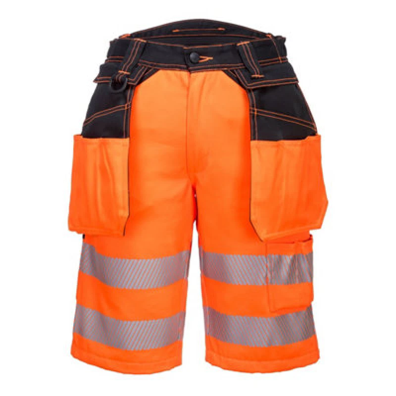 Image of Portwest PW3 Hi Vis Holster Work Shorts PW343OBR36 Colour: Orange / Black