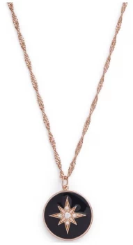 Image of Olivia Burton Celestial Enamel Pendant Black & Rose Gold Jewellery