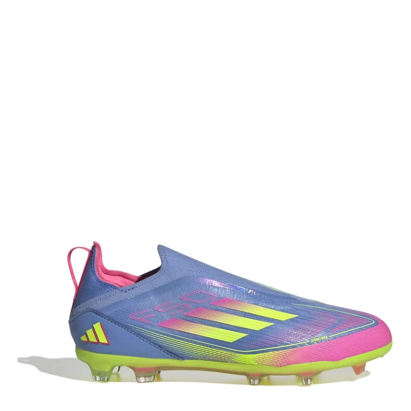 Image of adidas F50 Elite Laceless Firm Ground Boots Childrens Blue/Lemon/Pink male C10 (28)
