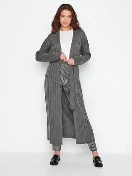 Image of Long Tall Sally Longline Cardigan - Grey Marl, Grey, Size 8-10, Women