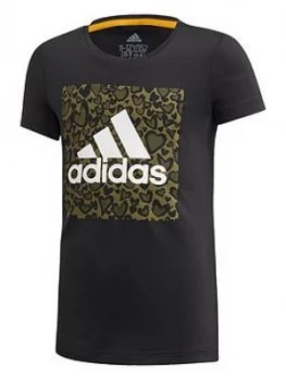Image of Adidas Girls Aeroready Gfx T-Shirt - Black