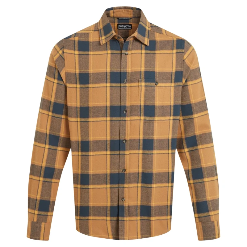 Image of Craghoppers Craghoppers Men Gable Long Sleeved Check Shirt in Grey Size: Medium Grey M Male 5063260131827
