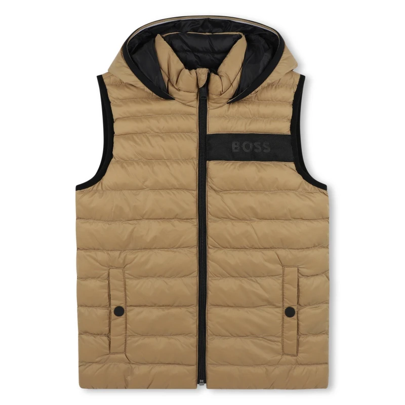 Image of Boss Kids Reversible Sleeveless Gilet Cookie 269 male 14 Yrs