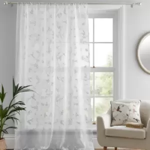 Image of Darnley Woven Slot Top Voile Curtain Panel, White, 55 x 48" - Dreams&drapes