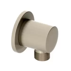 Image of round wall outlet - Brushed Nickel