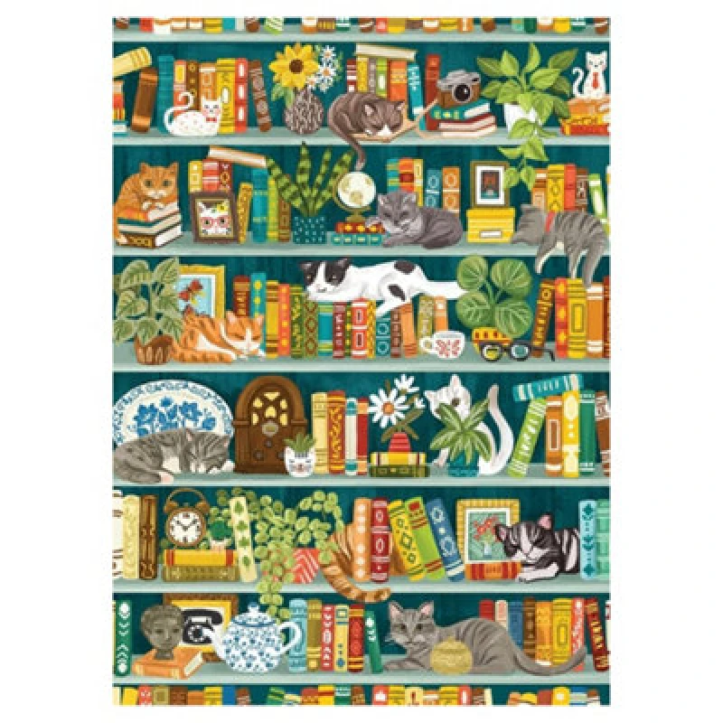 Image of Cheatwell Games The Purrfect Bookshelf Jigsaw Puzzle 1000 Pieces Multi unisex