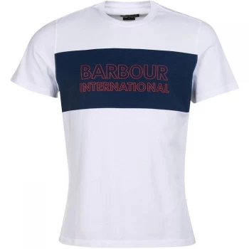 Image of Barbour International Panel Logo T-Shirt - white WH31