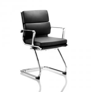 Image of Sonix Savoy Cantilever Chair With Arms Bonded Leather Black Ref