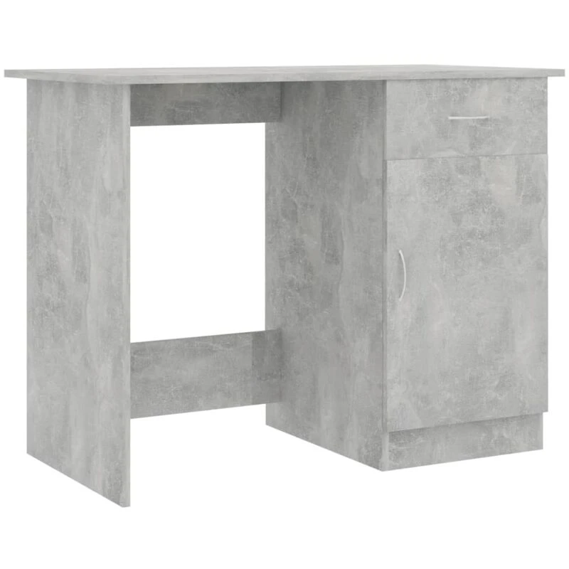 Image of Desk Concrete Grey 100x50x76cm Chipboard