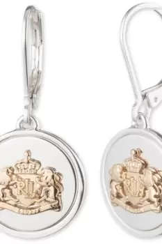 Image of Ladies Lauren Ralph Lauren PE CREST DROP-SLV/GOLD Earrings 14G00352