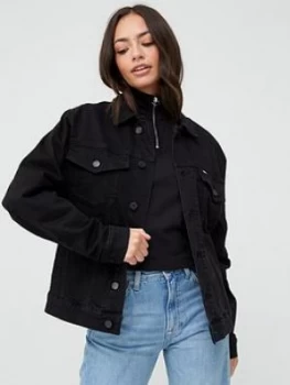 Image of Tommy Jeans Oversized Trucker Jacket - Black