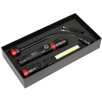 Image of LED0131R Interchangeable 3-In-1 COB LED Inspection Light Rechargeable - Sealey