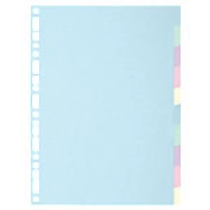 Image of Exacompta Dividers 1610E A4 Assorted 10 Part Perforated Card Blank