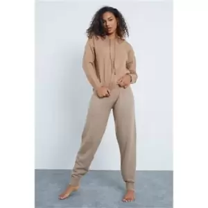 Image of I Saw It First Camel Knitted Hooded Jumper - Brown