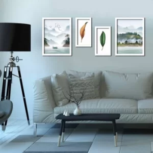 Image of 4P3040BCT022 Multicolor Decorative Framed MDF Painting (4 Pieces)