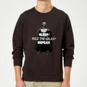 Image of Star Wars Eat Sleep Rule The Galaxy Repeat Sweatshirt - Black - M