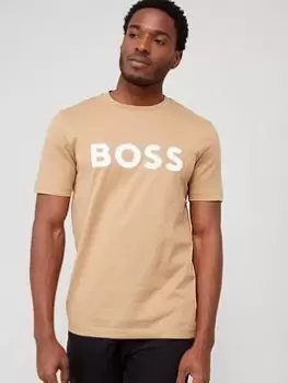 Image of BOSS Tiburt 354 Regular Fit T-Shirt - Beige , Beige Size M Men