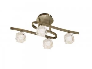 Image of Ceiling 4 Light G9 ECO, Antique Brass