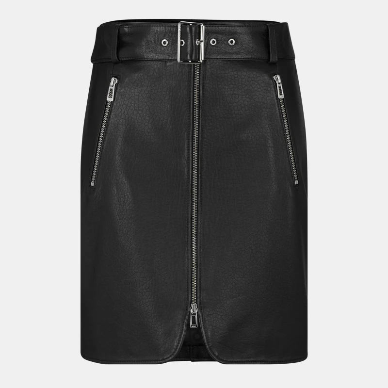Image of Hugo Womens Leonara Leather Shorts Black female 6 (XS)