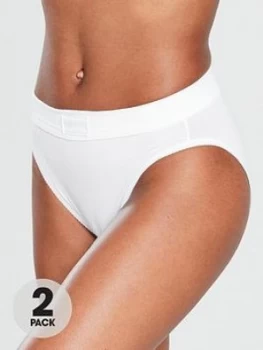 Image of Sloggi 2 Pack Double Comfort Tai Briefs, White, Size 14, Women