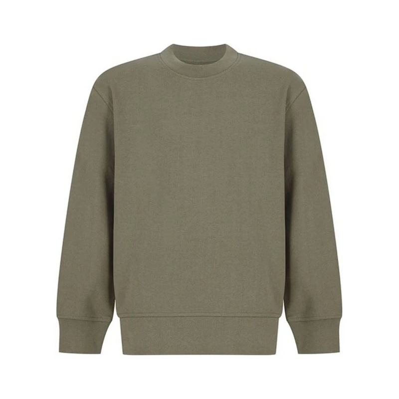 Image of SF Minni Curved Hem Sweatshirt in Khaki Size: 11-12 Years Khaki Unisex 11-12 Years