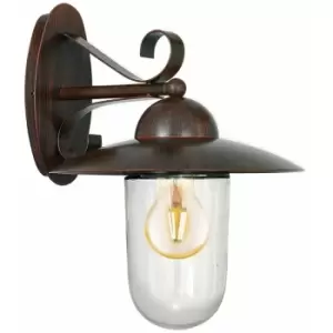 Image of Loops - IP44 Outdoor Wall Light Antique Brown Steel Fisherman Lamp 1 x 60W E27 Bulb