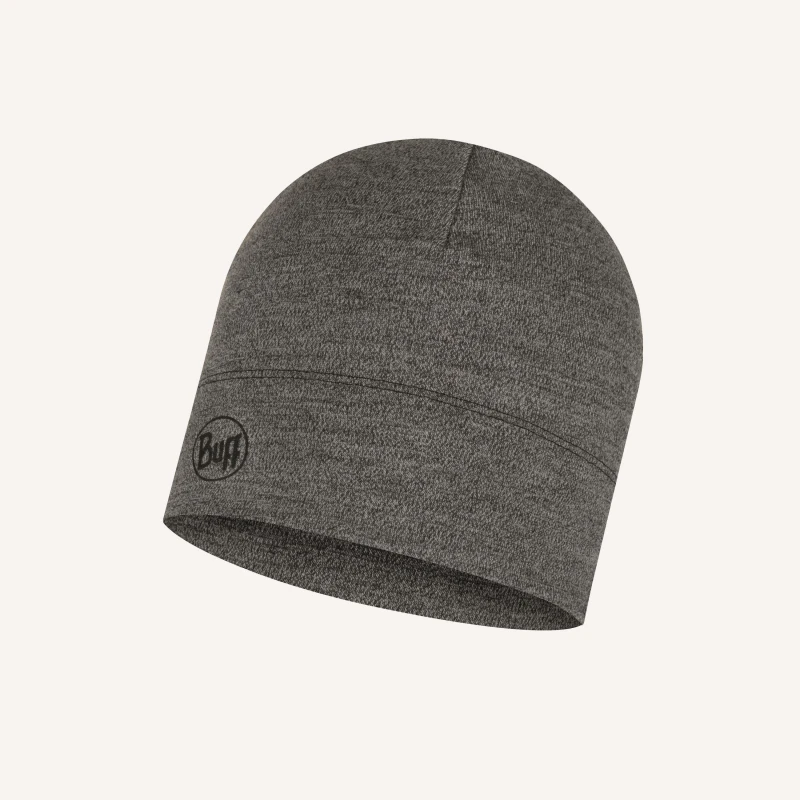 Image of Buff Unisex Merino Midweight Beanie Melange Light Grey - Light Grey, Men Grey W45WR Male