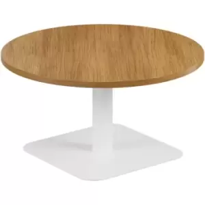 Image of Tc 800mm Circular Low Contract Table - White/Grey Oak