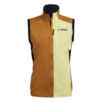 Image of adidas Terrex Xperior Cross-Country Ski Soft Shell Vest M - Mesa / Pulse Yellow